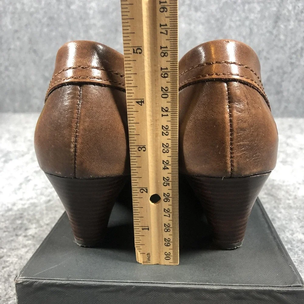 Born Ankle Booties Womens 9 Brown Leather Zip Cone Heel Casual Boots‎ W62426